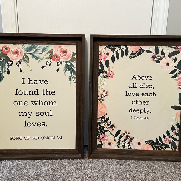 Set of 2 Matching Floral Pictures - Bible Verses 🌸 - Picture 2 of 7